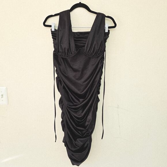 Michael Costello x Revolve Marta Midi Dress In Black Women's Size L - Picture 4 of 9